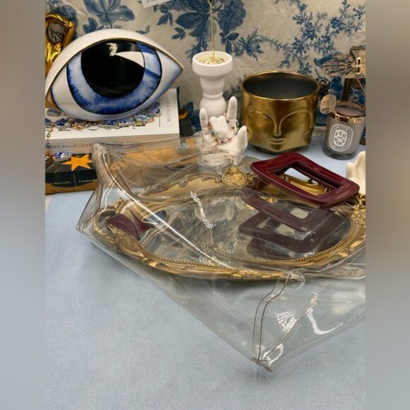 🆕 STAUD 🧿 NWOT Shirley Transparent Bag, Burgundy/Transparent *MISSING POUCH* - Picture 6 of 10